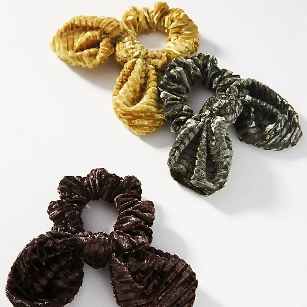 Anthropologie Velvet Ponytail Holders - 2 Sets - 6 Total - NEW